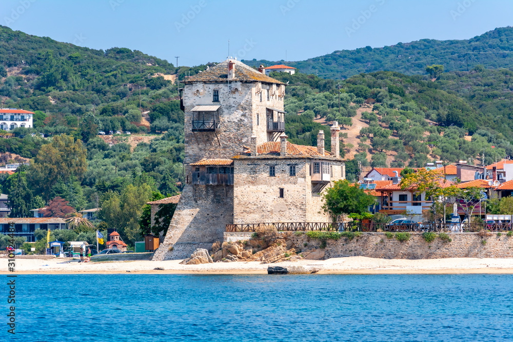 Byzantine Tower of Ouranoupolis, Athos peninsula, Chalkidiki, Greece