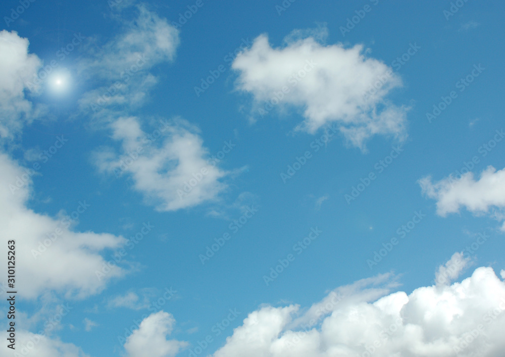 clouds in the blue sky