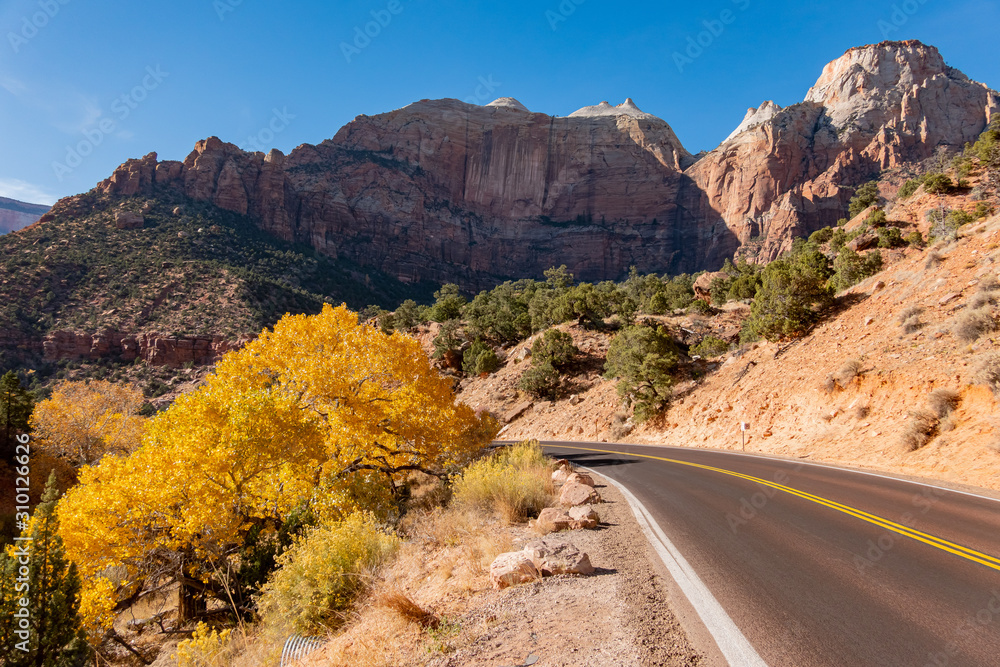 Beautiful autumn landscape around Zion National Park