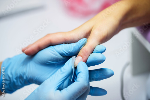 Manicure process in beauty salon, close up © Jane_S