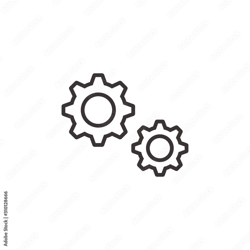 vector icon cogwheel. Setting icon vector. vector image machine gears and transmission parts