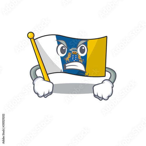 angry face flag canary island Scroll cartoon character design photo