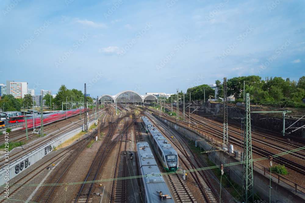 Fototapeta premium Dresden, Germany circa July, 2018: Dresden train station