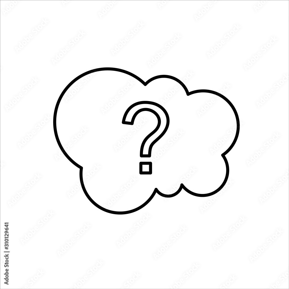 Speech bubble with question mark.Element In Trendy Style.