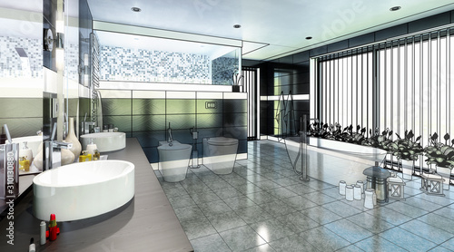 Luxurious Bathroom Furnishing (scheme)