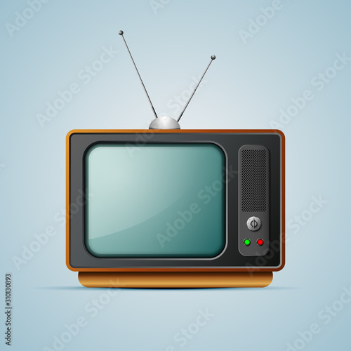 Vector vintage TV 1980s style on a gray background