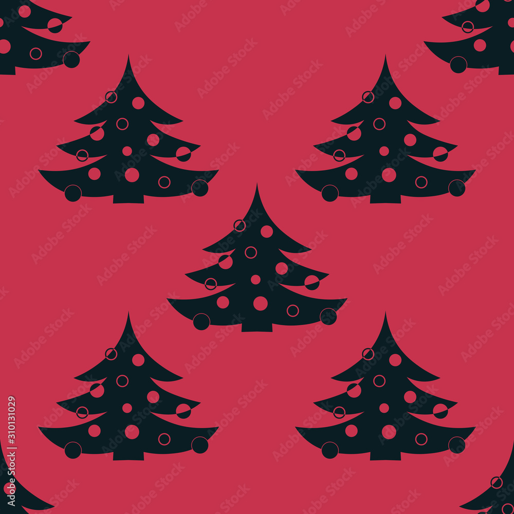 Christmas tree with toys seamless pattern Christmas tree with toys seamless pattern