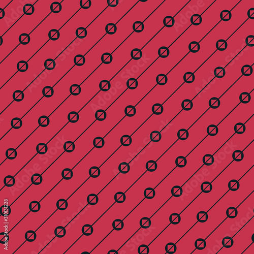 Geometric seamless pattern. Circles and lines