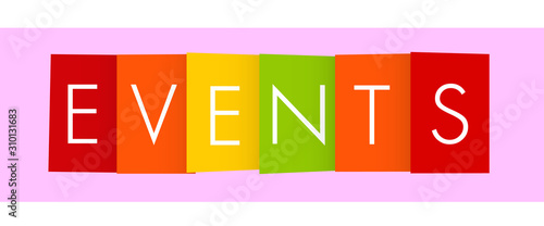 EVENTS letters banner in vector