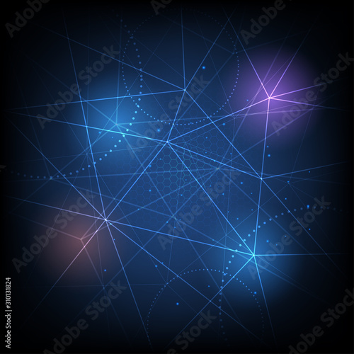 Vector modern lines connection high technology abstract background
