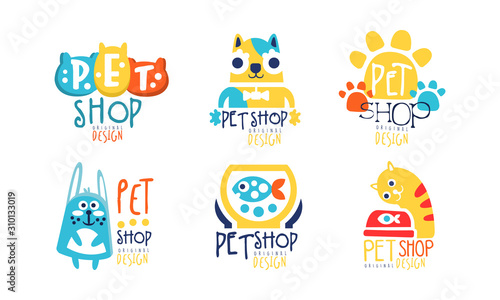 Pet Shop Original Label Design Vector Set