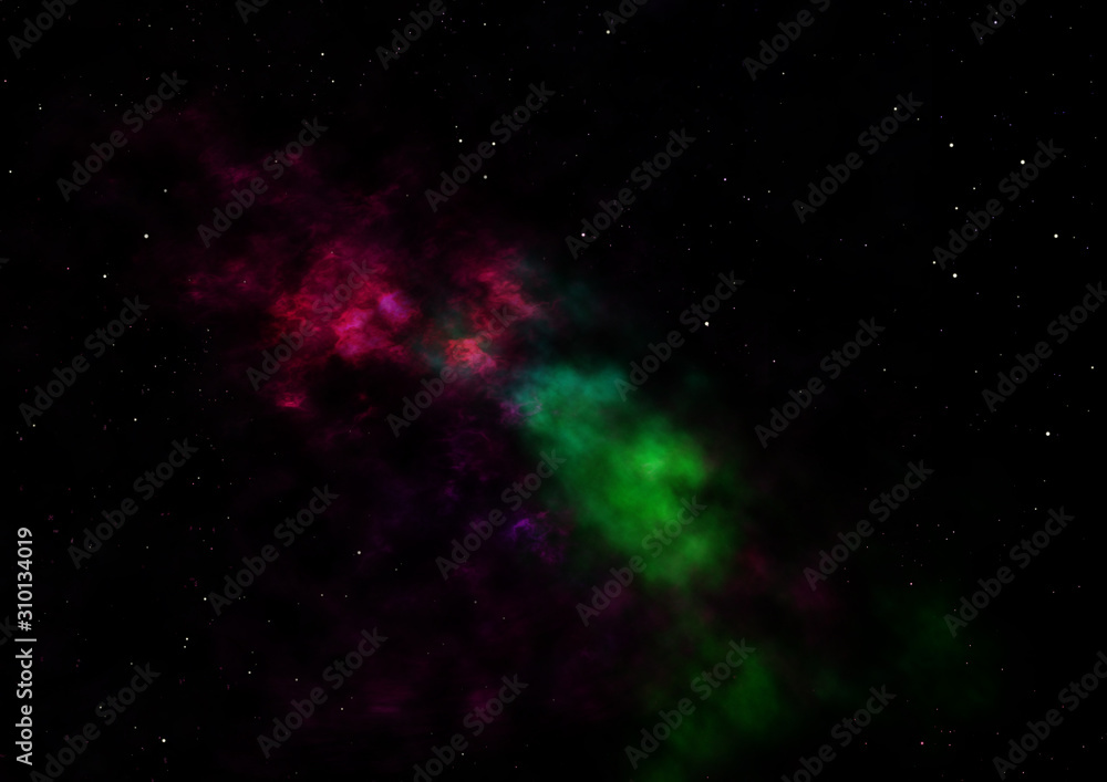 Fototapeta premium Star field in space and a nebulae. 3D rendering