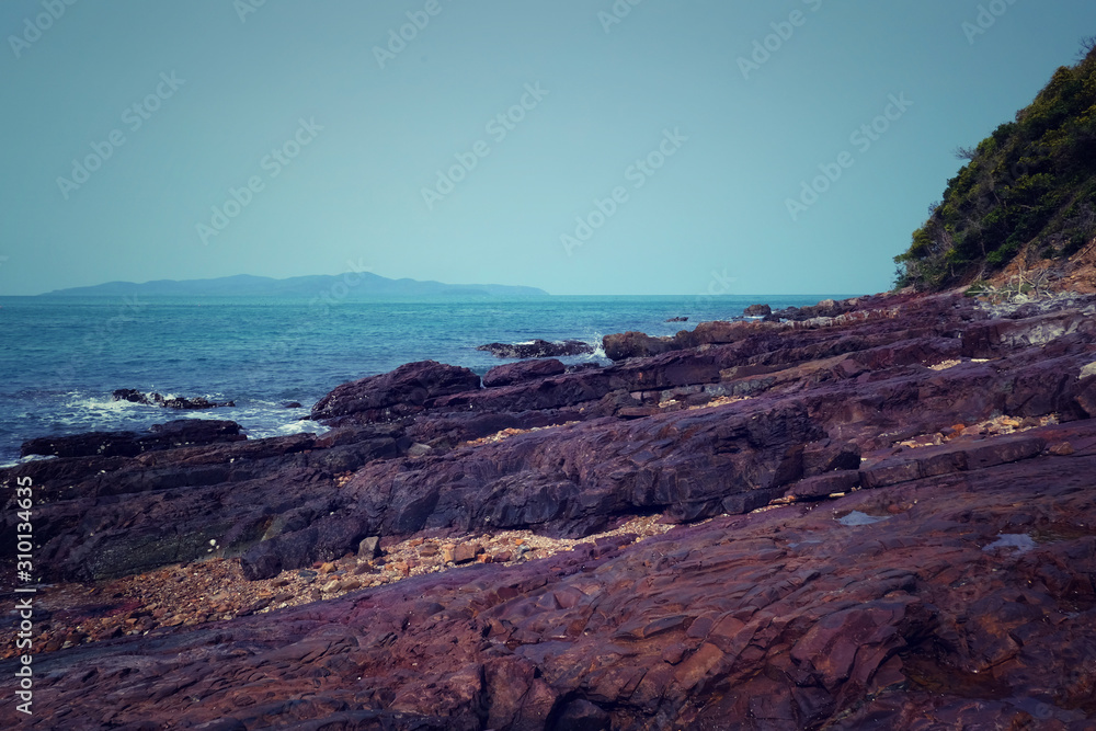 Sea rocks and coasts in Chonburi.