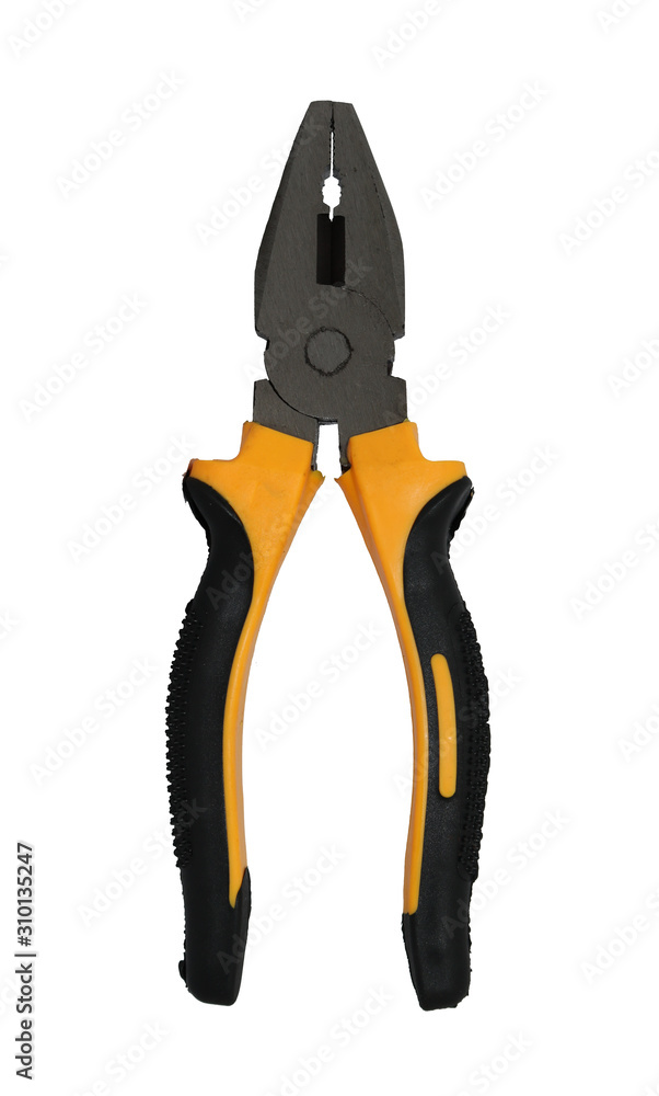 yellow pliers isolated on white background yellow pliers isolated on white background