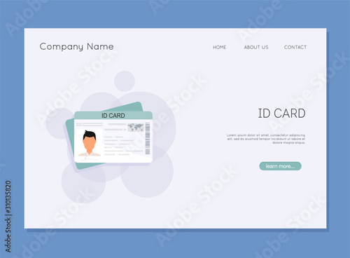 ID Card. Flat design style. Identification Card Icon.