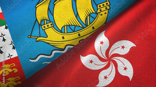 Saint Pierre and Miquelon and Hong Kong two flags photo