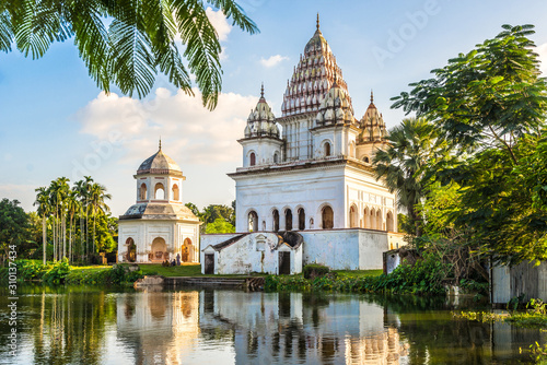 View at the Siva Temple and Roth Mondir buildings in Puthia - Bangladesh photo