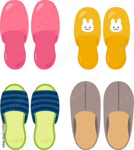 いろいろなスリッパのイラストセット