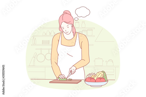Cooking, preparing dinner, gastronomy concept