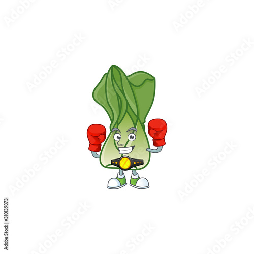 Funny Face Boxing bok choy cartoon character design