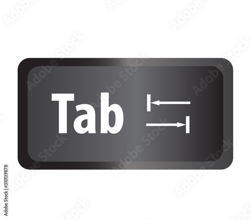 TAB(Tab) computer key button on white background. flat style. Tab button symbol. Tab key sign.