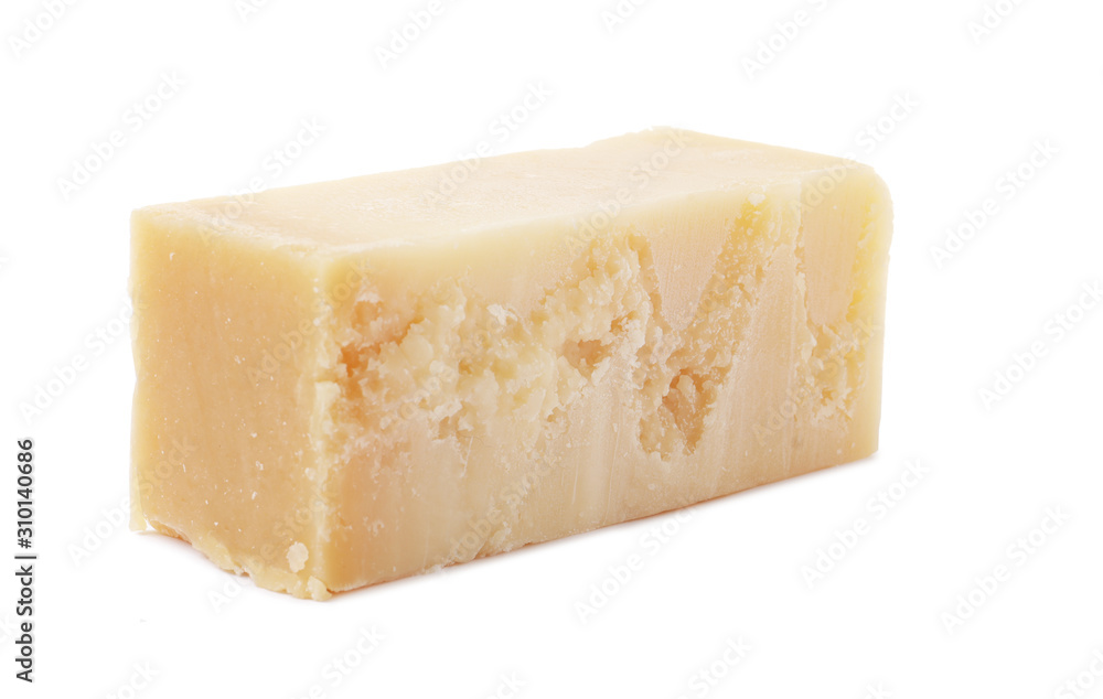 Parmesan slice isolated on white background Parmesan slice isolated on white background