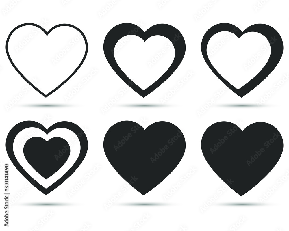 Heart Vector collection. Love symbol icon set Heart Vector collection. Love symbol icon set