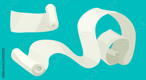 Paying bills concept. Blank paper roll. Receipt bill roll. Vector illustration