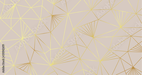 Luxury Golden geometric shape background pattern for wallpaper and packaging design Vector gold texture.