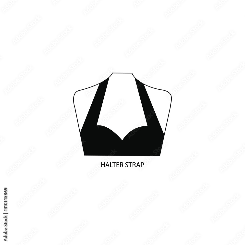 Halter strap dress vector icon on white background. Flat vector off the  shoulder dress icon symbol sign from modern clothes collection for mobile  concept and web apps design. Stock Vector | Adobe