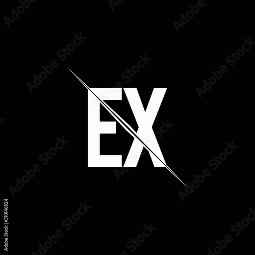 EX logo monogram with slash style design template