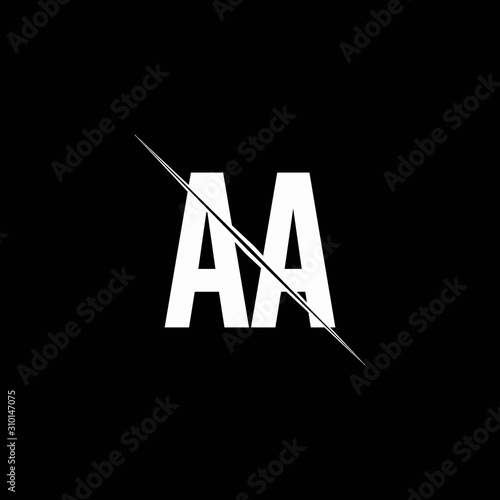 AA logo monogram with slash style design template