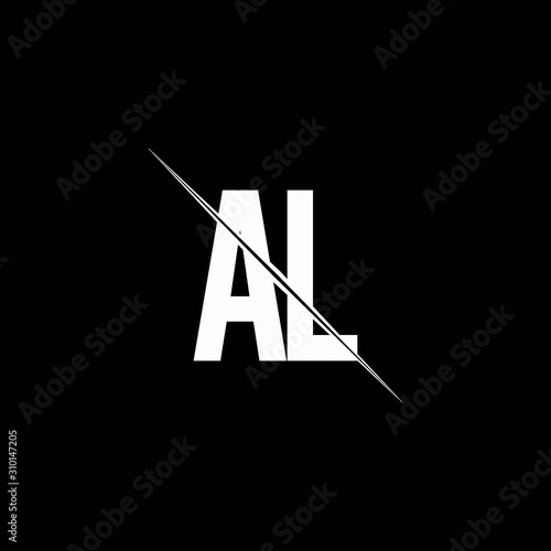 AL logo monogram with slash style design template