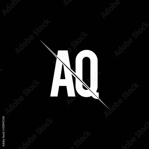 AQ logo monogram with slash style design template