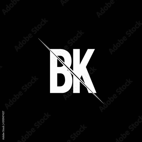 BK logo monogram with slash style design template photo