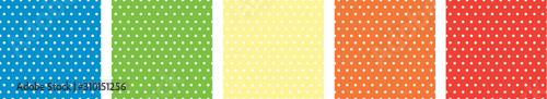 Set of bright color seamless polka dot patterns