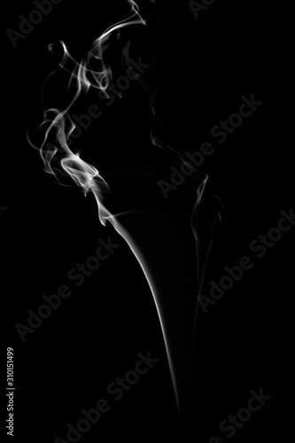 Abstract white smoke on black background. smoke on black background