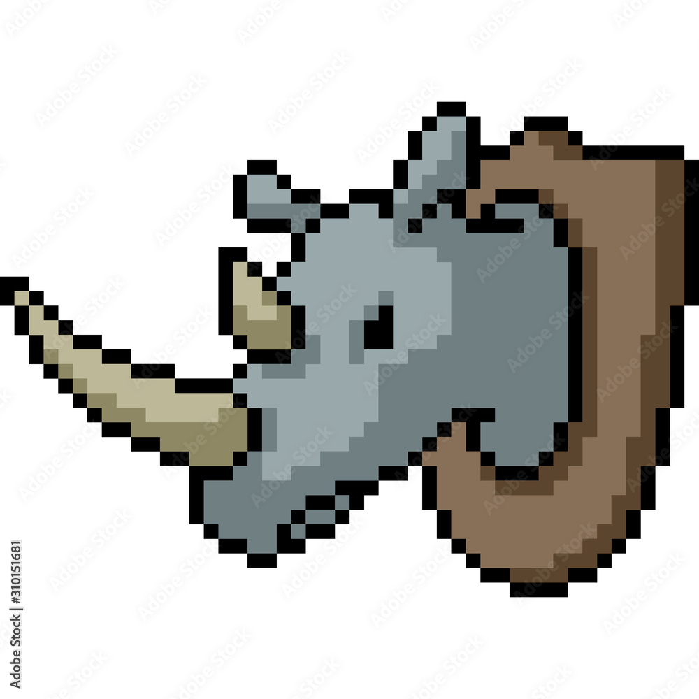 vector pixel art rhino vector pixel art rhino