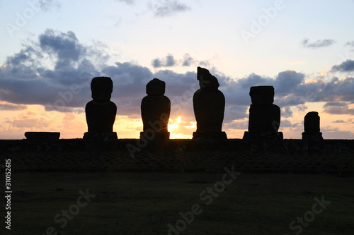Sunset at Ahu Tahai from Easter Island