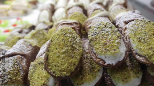Milan, Italy,  handicraft fair, cannoli dessert