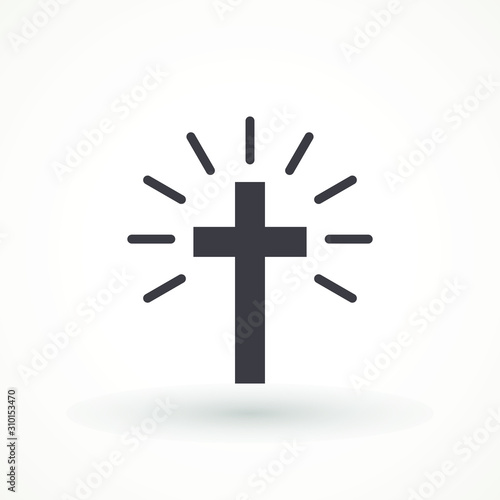 Religion cross icon vector illustration on white background. christian cross icon symbol