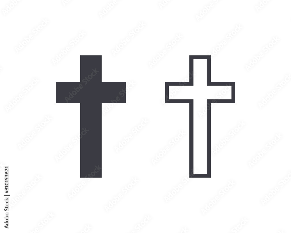 Religion cross icon vector illustration on white background. christian cross icon symbol