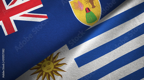 Turks and Caicos Islands and Uruguay two flags photo