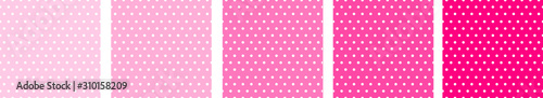 Set of beautiful pink polka patterns