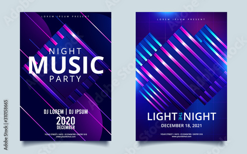 party flyer poster. Futuristic club flyer design template. Vector illustration