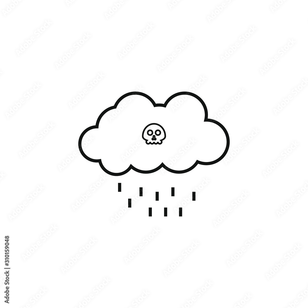 Acid rain cloud icon vector formed with simple shapes Acid rain cloud icon vector formed with simple shapes