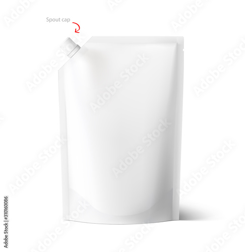 Pouch pack isolated on white background. Front view. Vector illustration. Can be use for template your design, promo, adv. EPS10. 