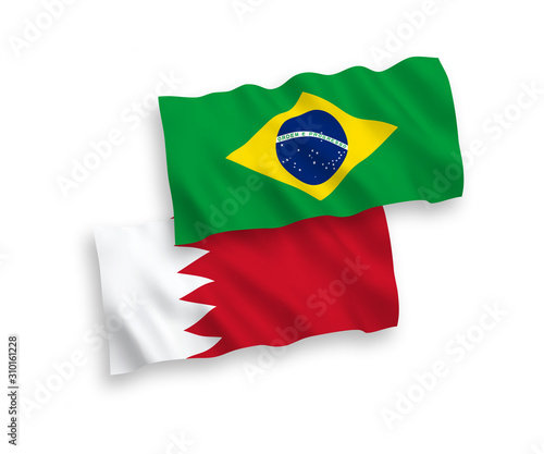 Flags of Brazil and Bahrain on a white background
