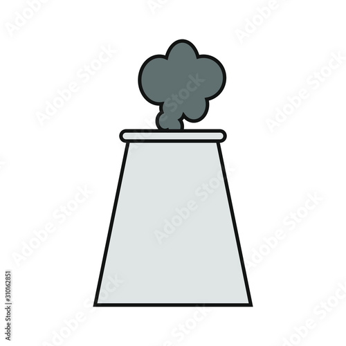 nuclear power plant chimney icon vector