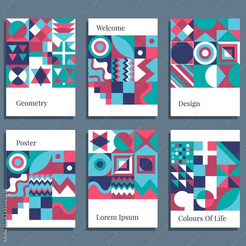 Modern abstract covers set, minimal covers design. Colorful geometric background. vector illustration Modern abstract covers set, minimal covers design. Colorful geometric background. vector illustration